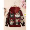 Girls' Christmas Santa 3D Print Pattern Hoodie Long Sleeve Casual Polyester Round Neck Spring Fall Collection