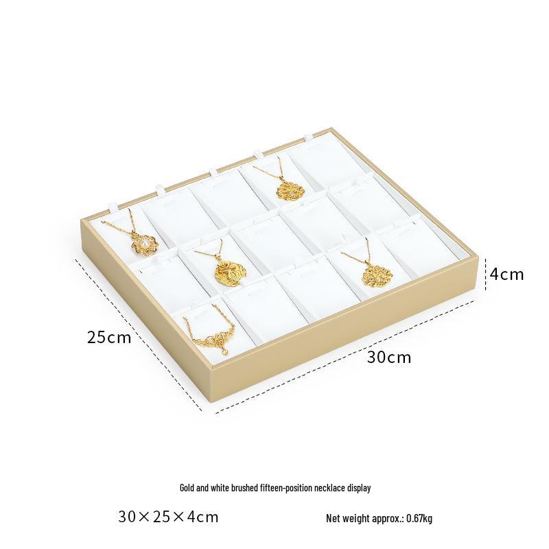 Ya Yu Jin Bai Jewelry Display Tray for Bracelets, Ear Studs, Necklaces - Silver & Gold
