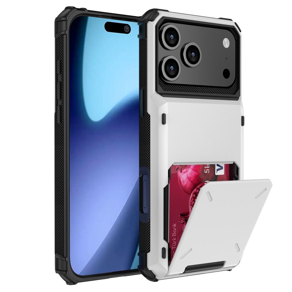 Card Holder Case for IPhone 18 17 Pro Max 17e 16 15 14 13 12 Pro Heavy Duty Wallet Hidden Flip Slot Protective Hard Back Cover