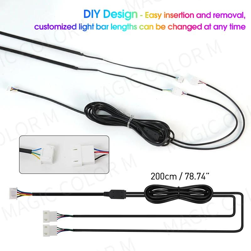 Vgetting For Tesla Model 3 Y S X Ambient Lights 60s Module 2-in-1 Symphony Universal Car LED RGB Atmosphere Lamp USB APP Remote