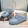 Mary Jane Women's Shoes 2025 Summer New Velcro Double Belt Soft-soled Ballet Shoes Light and Comfortable Flat-soled Single Shoes