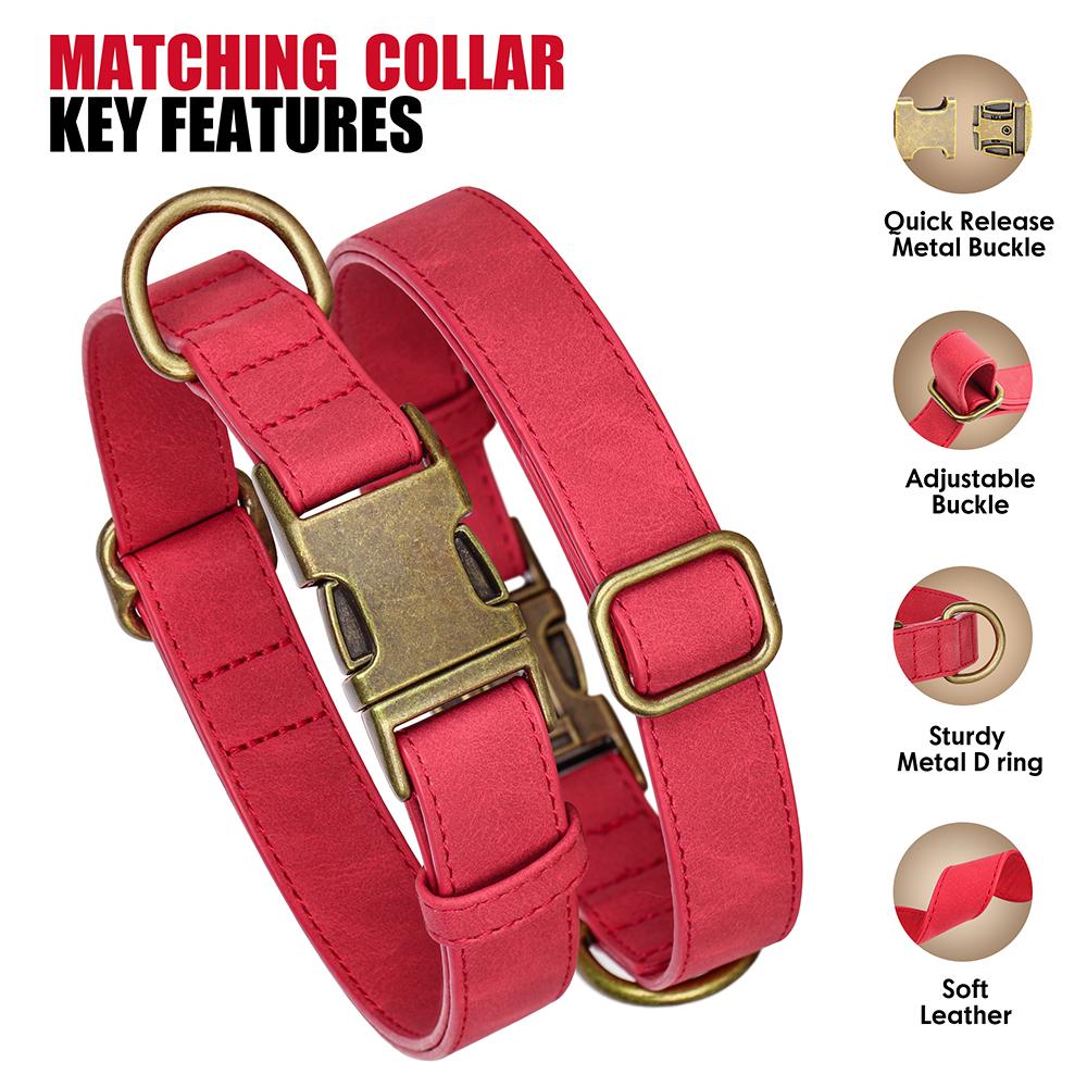 Регульований нашийник і повідець для собаки зі шкіри PU, міцний мотузковий повідець для домашніх тварин, нашийник, м'який для маленьких, середніх, великих собак, бульдогів