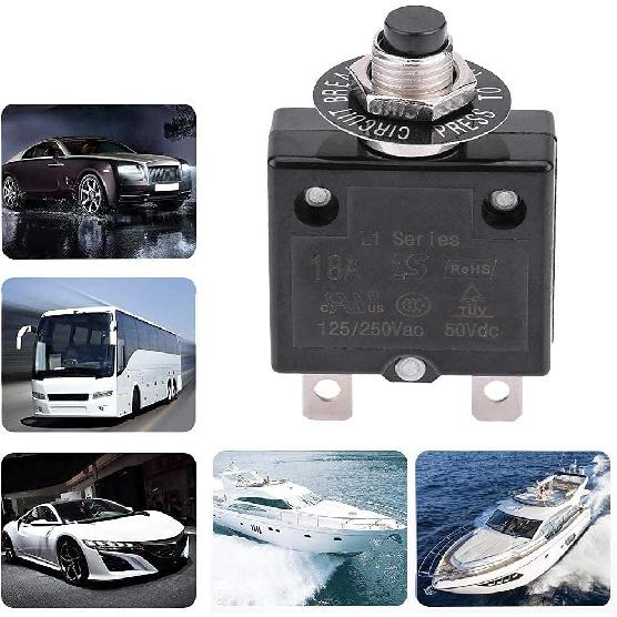 Circuit Breaker, Manual Reset Thermal Switch Circuit Breaker Over Current Overload Protector (18A)