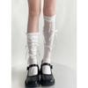 Ladies Spring and Summer Lovely Sweet Binding Bow Breathable Sweat Absorbent Calf Pile Socks
