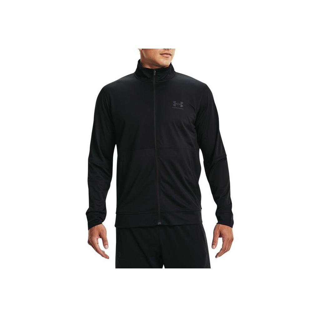 Under Armour Pique Track Jacket With Breathable Zip-Up Collar Men Jackets Black 1366202-001
