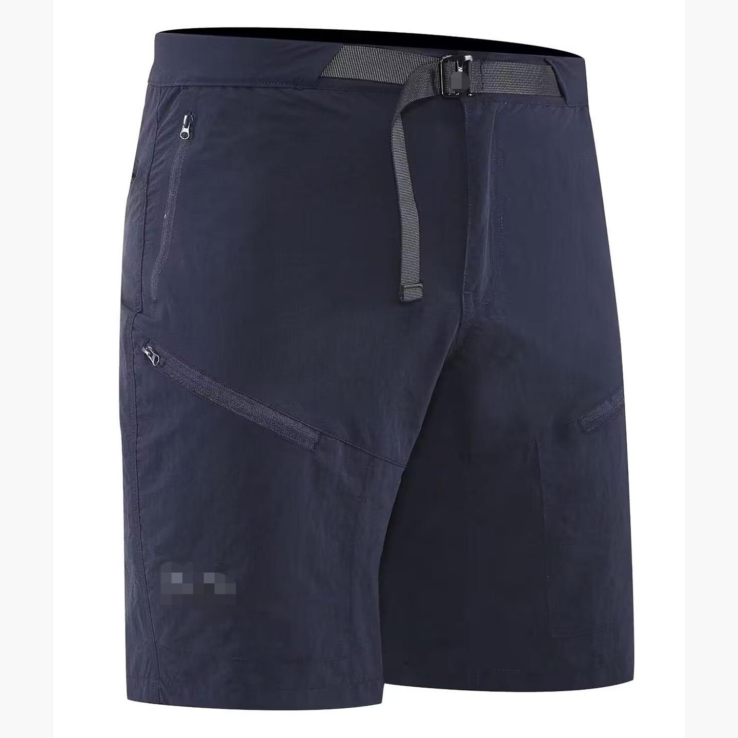 Men s Outdoor Multi-Pocket Breathable Hiking Shorts L чёрный