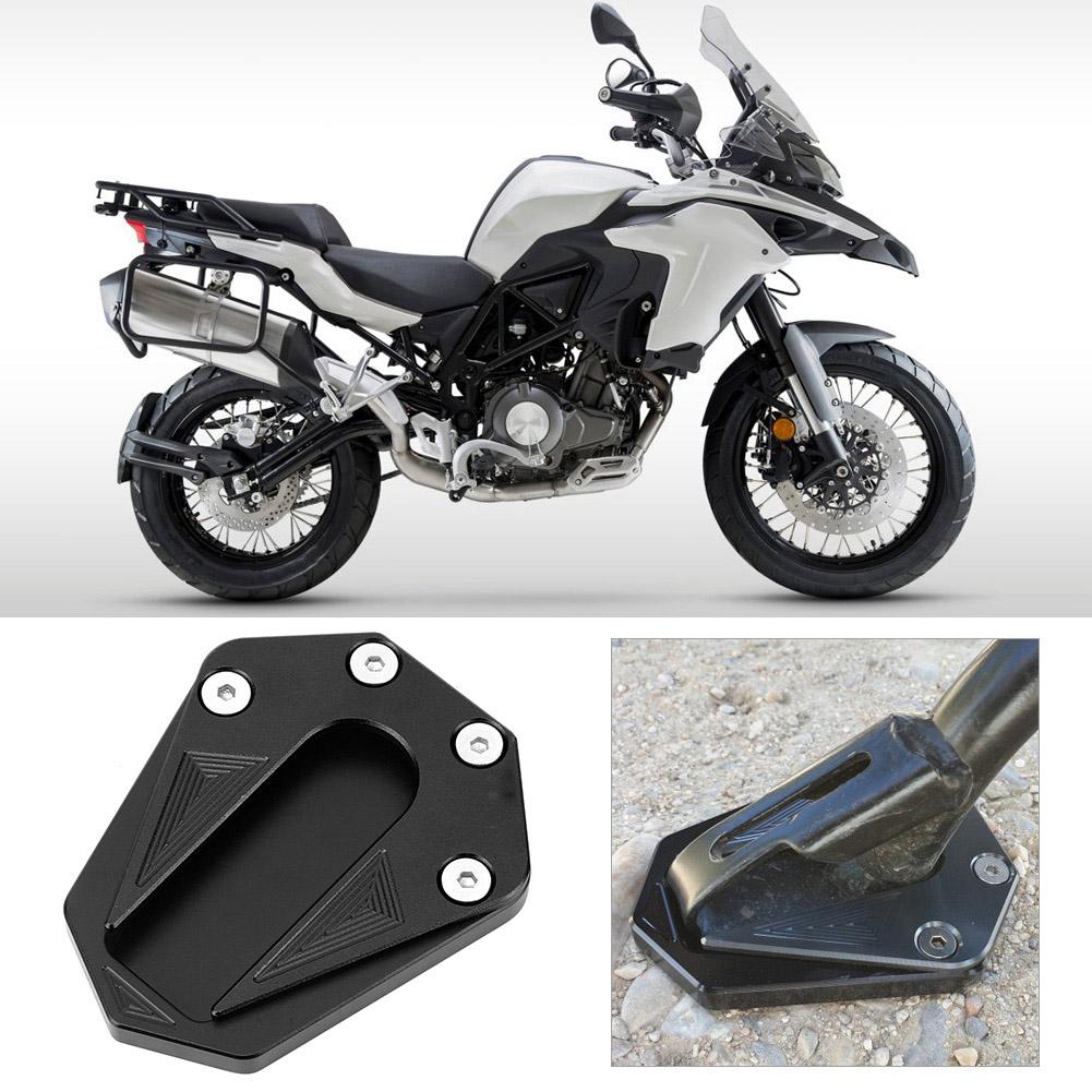 Motorrad Anti-Rutsch Fuß-Seitenständer Verlängerungsplatte Vergrößerung Passend für Benelli TRK 502(Schwarz)