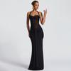 2026 Summer Women's Sheer Mesh Mermaid Gown, Adjustable Halter Neck Dress with Flowing Sash, Sexy Bodycon Evening Dress for Formal Parties