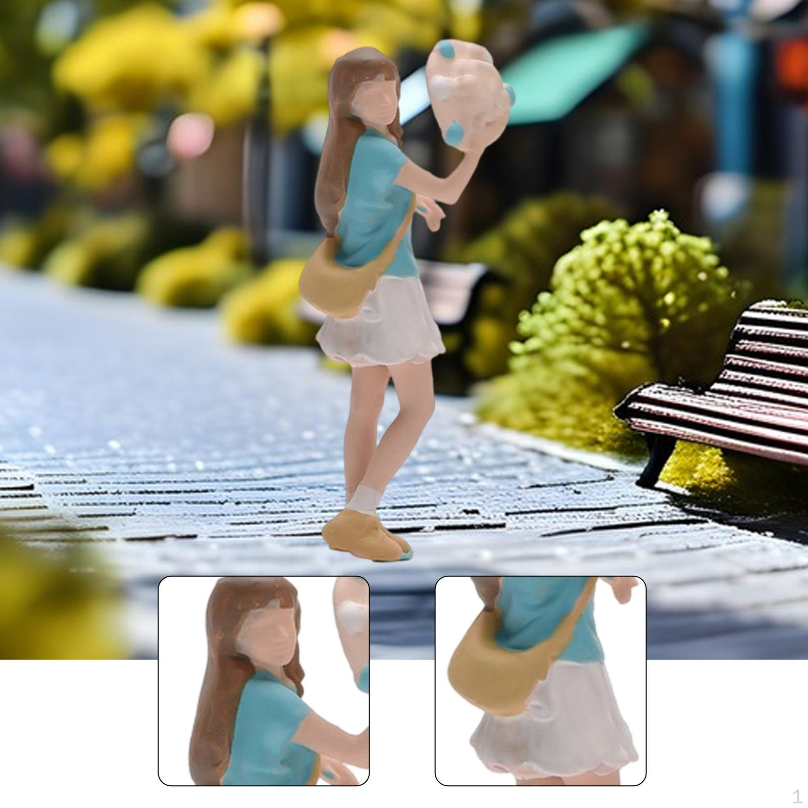 1/64 Girl Figure Handpainted DIY Layout Scenery Accs Figurine Mini People Model Diorama