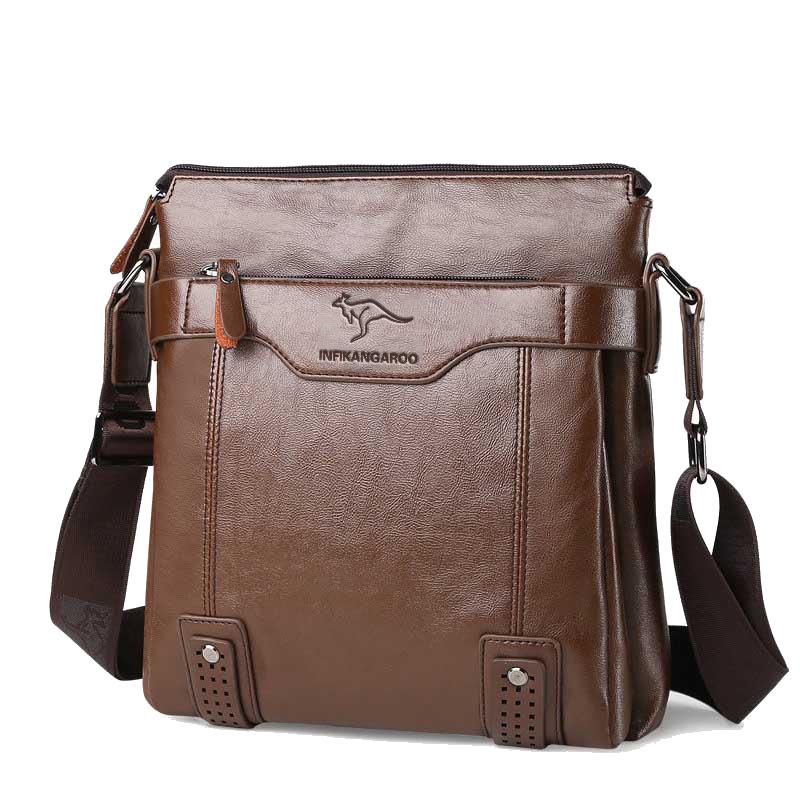 

Men s Soft Leather Business Briefcase: Kangaroo Crossbody with Large Capacity, Versatile Handbag & Computer Shoulder Bag
