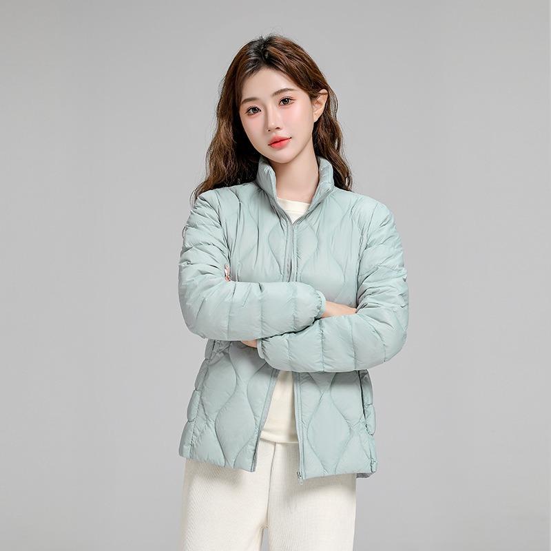 Light and casual women's down jacket fashionable versatile white duck down light warm autumn and winter thin large size coat