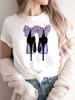 Maycaur New High Heel Wine Glasses Graphic Print T Shirt Women Funny Tshirts Casual White Short Sleeves Tops Tees Feamle Clothes