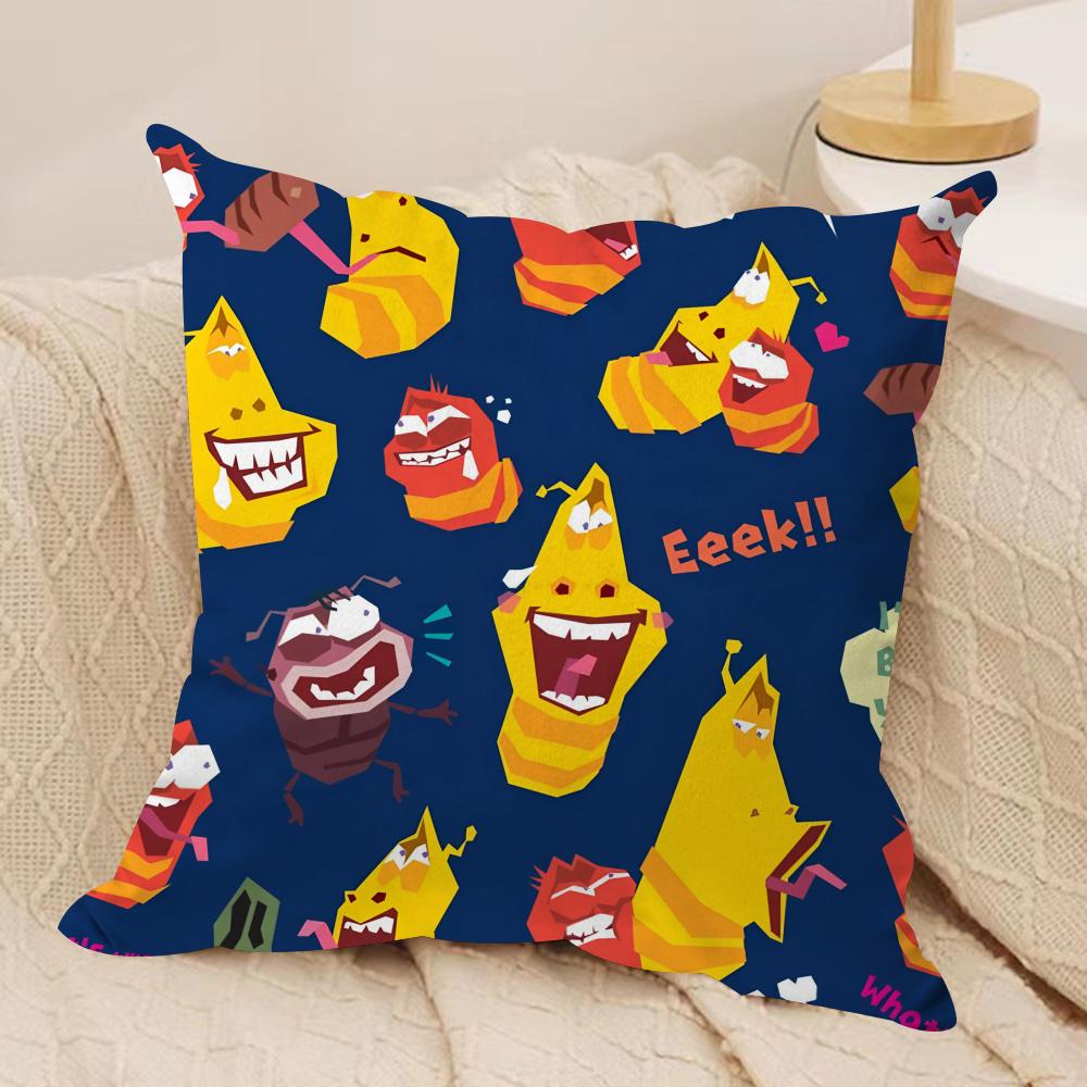 

Funny LLarva Cushion Cover Short plush Doublesided Print Square Throw Pillow Covers Sofa Home Cushion Decor 30x30cm