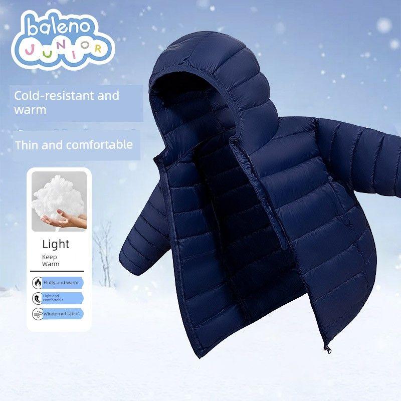 Baleno Kids Boys Cotton Jacket 2025 New Children s Winter Warm Coat Boys Autumn and Winter Lightweight Cotton Jacket Navy Blue # Solid Color 110