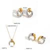 Minimalist Heart Shape Stainless Steel Earring Set With Moon Elements For Women