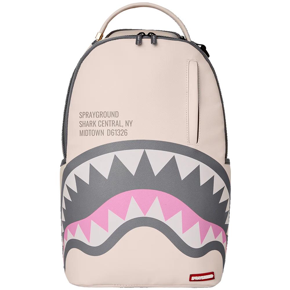 New SPRAYGROUND Shark Mouth PVC Backpack Beige W1035715