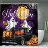 Glückliche Halloween Duschvorhang Set 3D Druck Wasserdicht Polyester Stoff Badezimmer Vorhang Haus Badezimmer Halloween Dekoration Mit 12 Haken