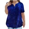 Children's Plus-size T-shirt Casual Fashion Star V-neck Short-sleeved Pocket Top