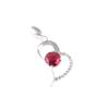 Pink Rubellite Gemstone 925 Sterling Silver Zircon Jewelry Heart Pendant 1.37" CZP-5-13