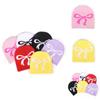 Acrylic Knitted Hat With Bow Detail For Autumn Casual And Outdoor Use