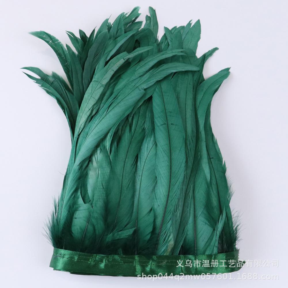 25-30Cm Dyeing Purple Tail Cloth Edge Clothing Accessories Pendant Handicraft Material Chicken Feather Cloth Belt Diy