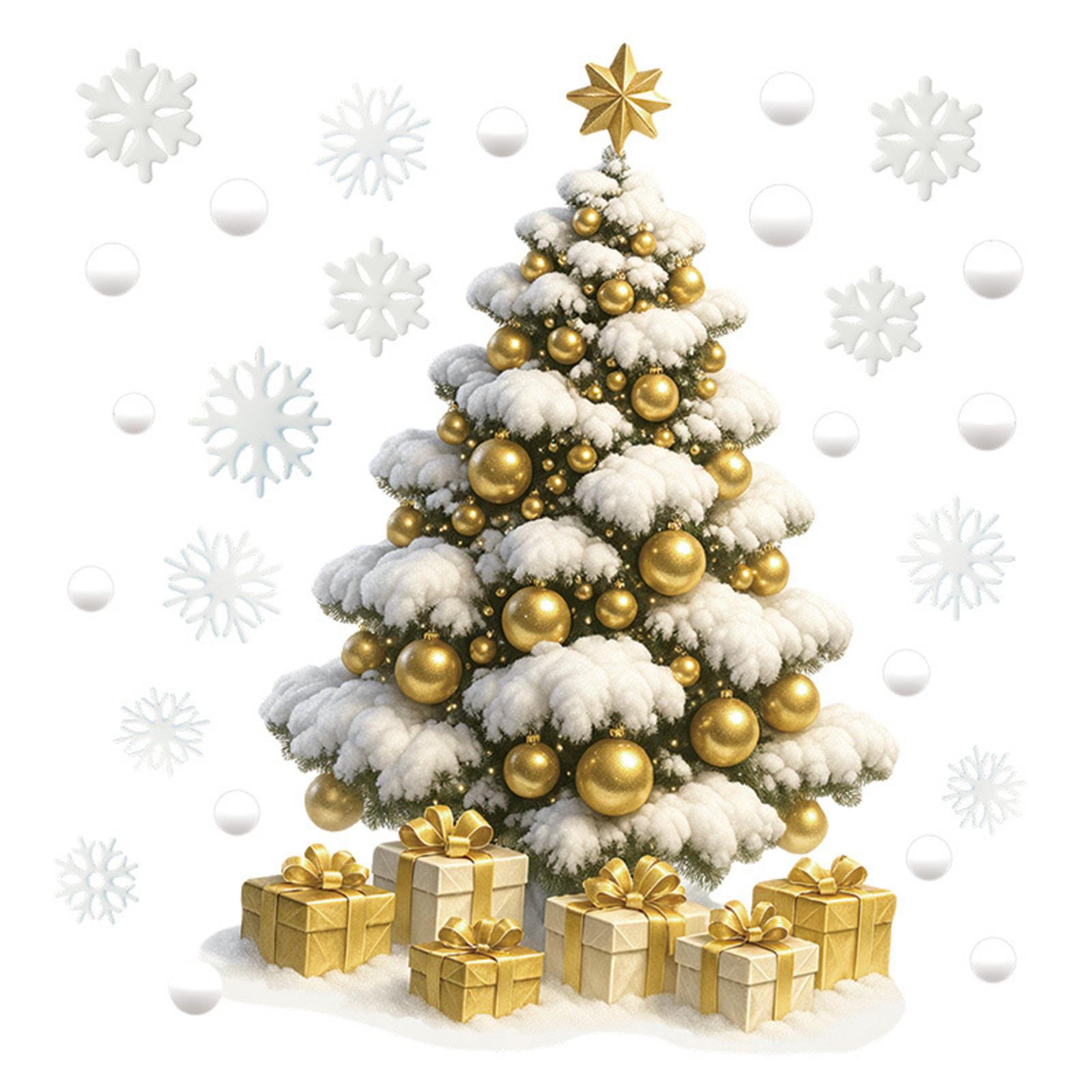 

Рождественские украшения Украшение для праздничной вечеринки Наклейки на окна ПВХ Статические наклейки Украшения для окон One Size