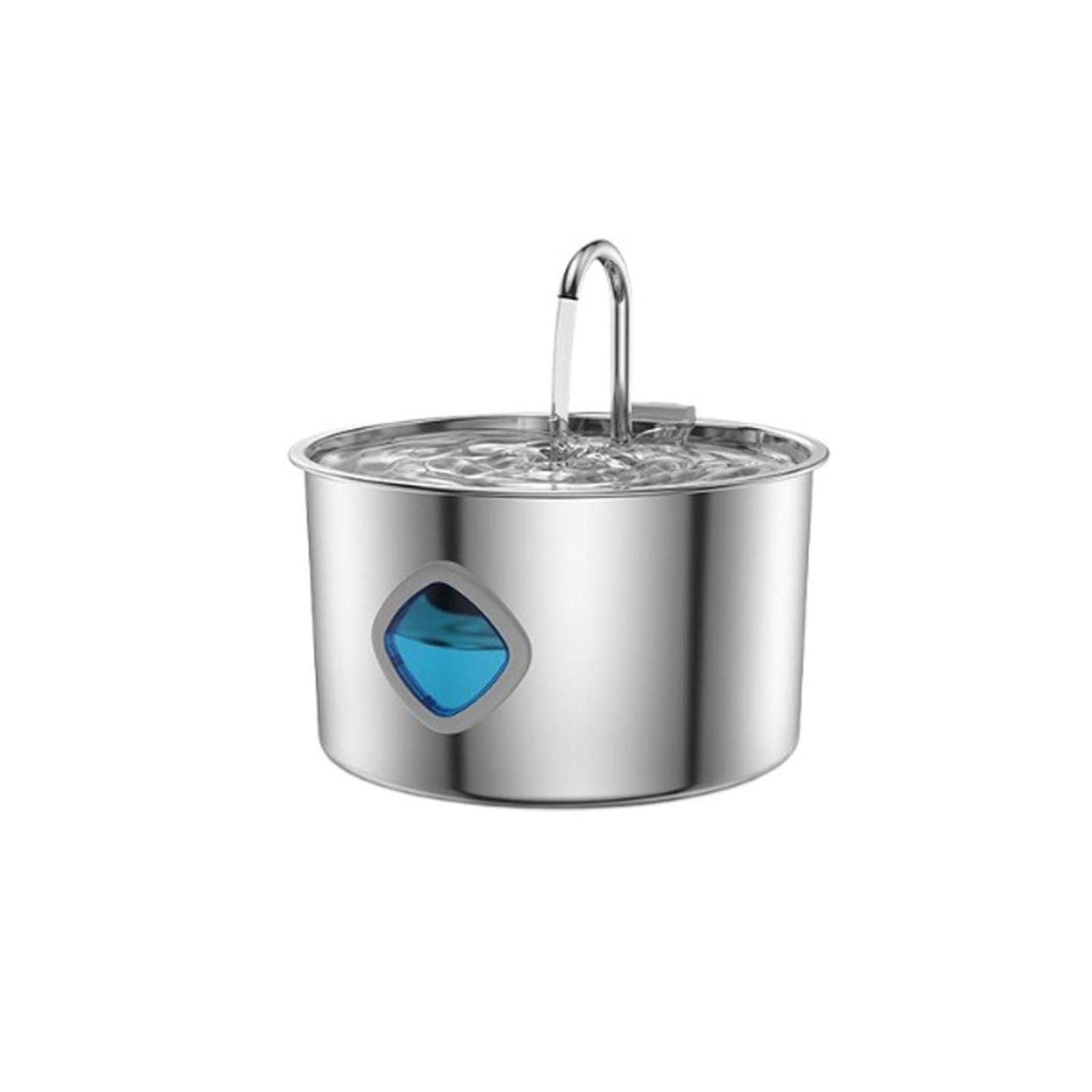 

Dog Water Fountain Bowl 3.2l Stainless Steel Filtered Water Bowl Quiet Cats Water Bowl Dispenser Suitable for Dogs/Cats AU серебряный