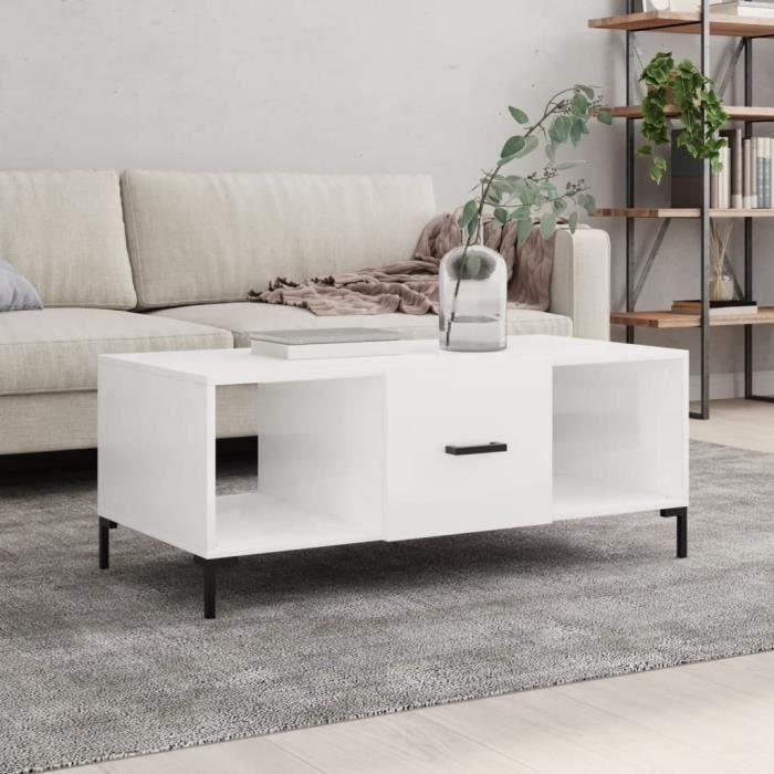 VidaXL Coffee Table High Gloss White 102x50x40 Cm Engineered Wood 829302