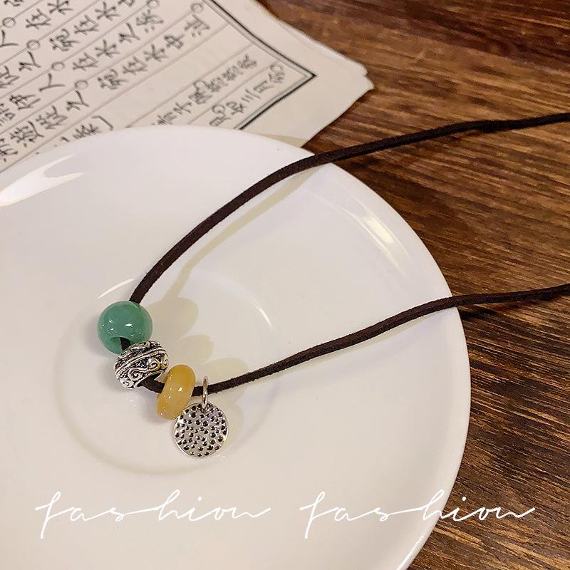 Colier Etnic Stil Ghioc de Stejar: Accesoriu de îmbrăcăminte unisex din bumbac și in țesut manual