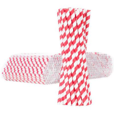 Red Paper Straws 8/205 Mm 500 Pcs.