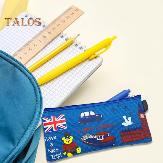 Oxford Cloth Pencil Bag Portable Large Capacity School Students Zipper Bag Multifunctional Boys Girls Stationery Pouch Pen Case School Supplies