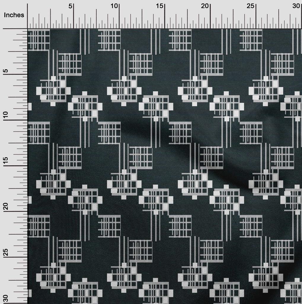 oneOone Cotton Flex Fabric Geometric Kasuri Fabric Prints By Yard 40 Inch