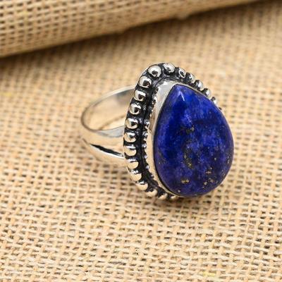 Lapis Lazuli Edelsteen Handgemaakte 925 Sterling Zilveren Ring Sieraden Voor Vrouwen