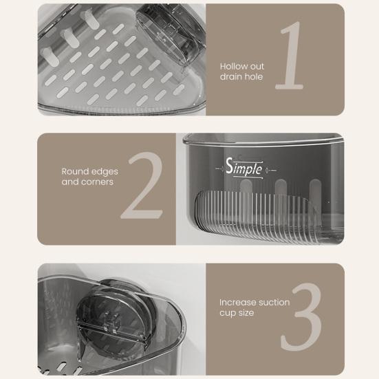 Sink Strainer Basket Sponge Holder with Suction Cup Triangle Design Easy to Install Multifunctional Storage Rack Drainer Basket