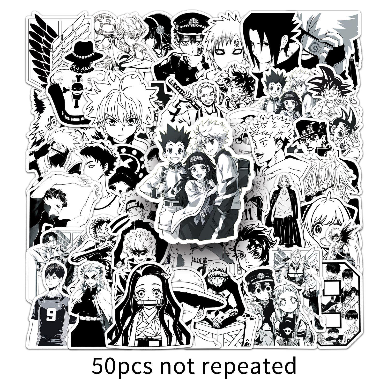 50-Piece Waterproof One Piece Anime Graffiti Stickers for Phone & Luggage
