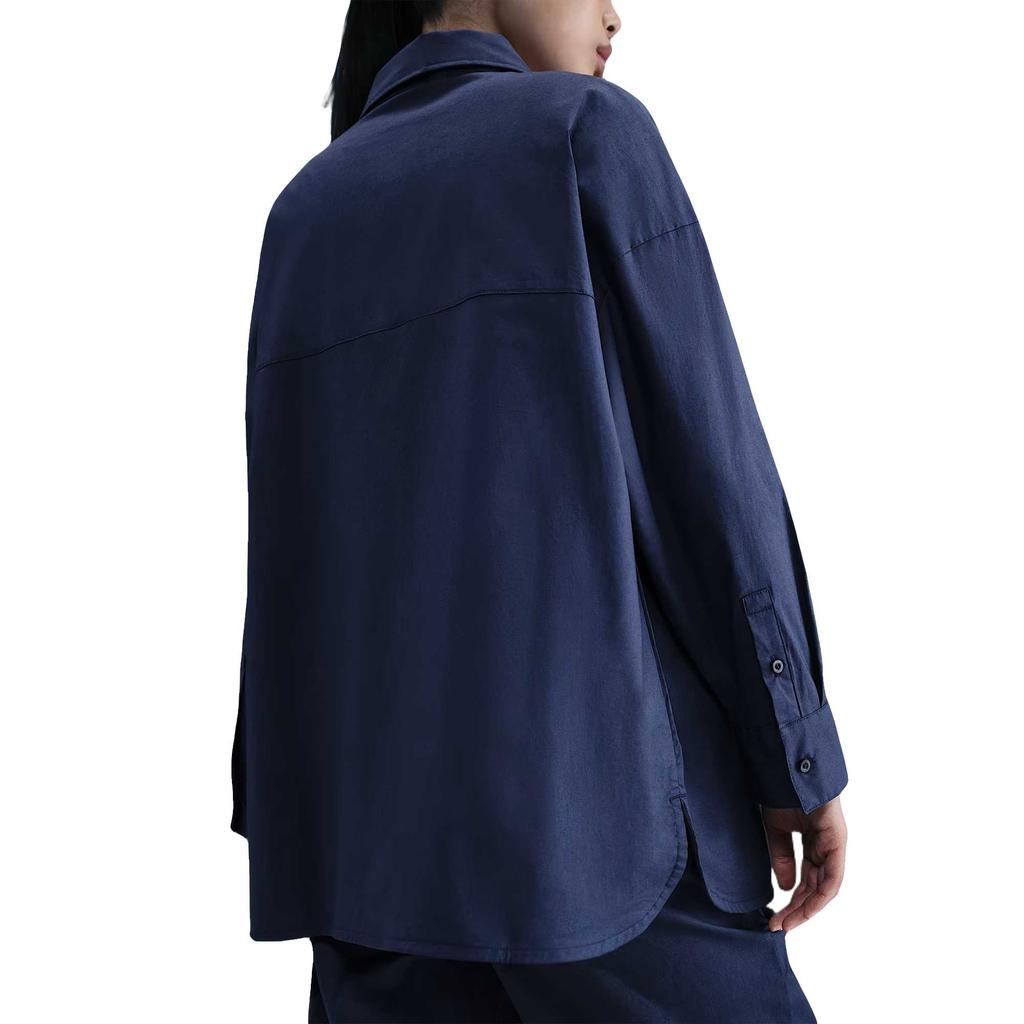 Nike Sportswear SS25 Chill Poplin Swoosh Casual Fashion Simple Versatile Long Sleeve Shirt Women shirts HJ0716-410