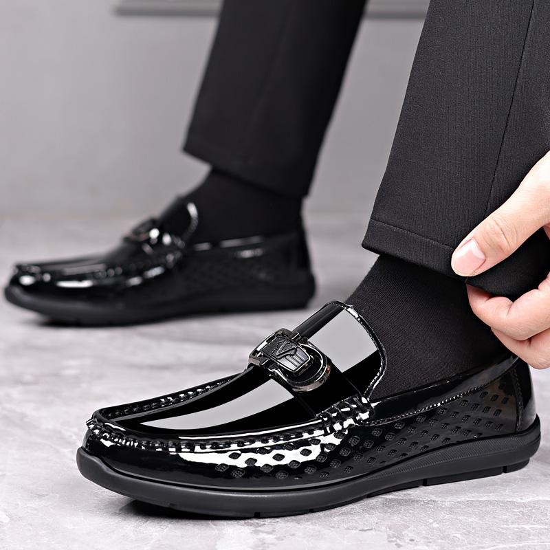 Fashion New Men Casual Shoes Luxury Wedding Hollow Out Formal Dress Boat Shoes for Man Slip-on Walking Flats Male Breathable Loafers