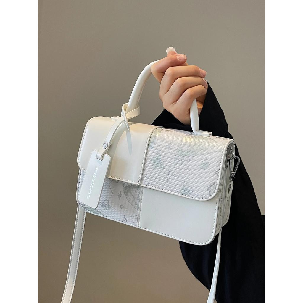 Contrast Color Women Crossbody Bags Women Fashion Bufferfly Printed Small Square Bag  Trendy Lady Handbag