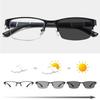 Photochrome Myopiebrille für Herren, Vintage, Business, Halbrahmen, Minussichtbrille, männlich, Outdoor, Farbwechsel-Sonnenbrille, 0 bis 4,0