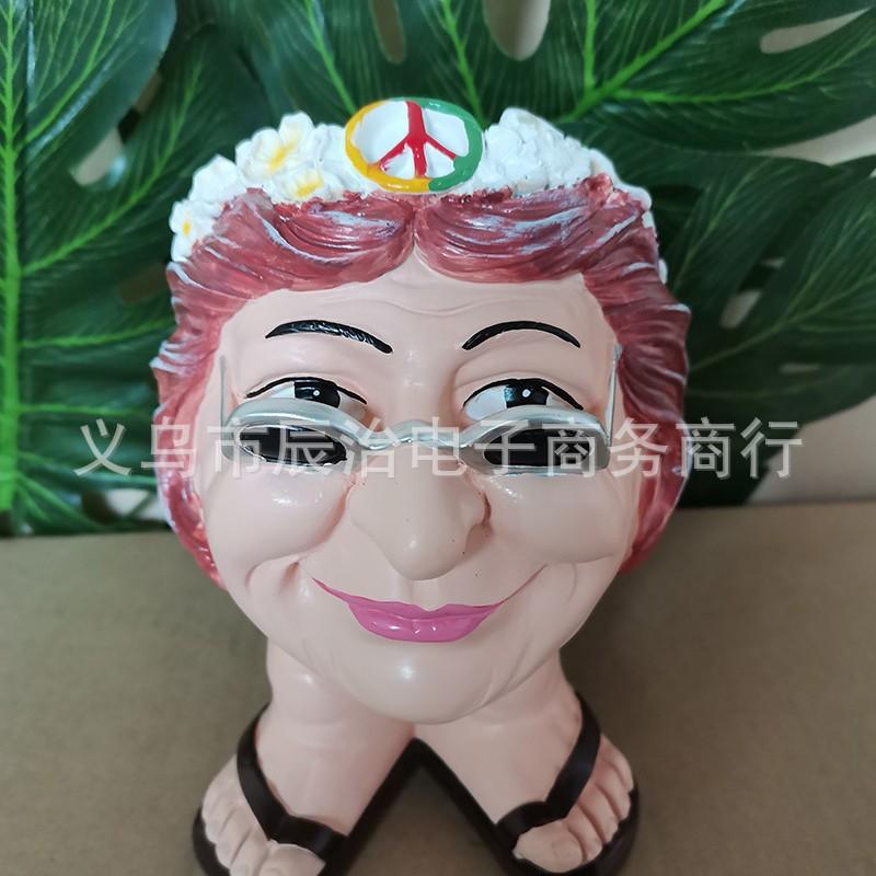 

Muggle Face Flower Pot Garden Decoration, Doggy Jim Plant Flower Pot Sculpture, Resin Flower Pot Ornament