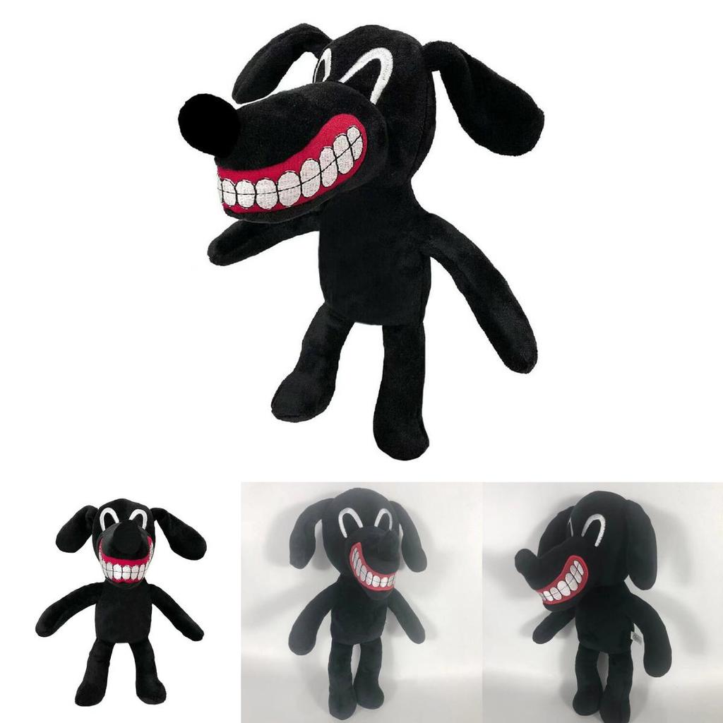 Morbida e Coccolosa Cartone Animato Siren Head Horror Cane Nero Peluche Bambola Regalo di Natale Perfetto