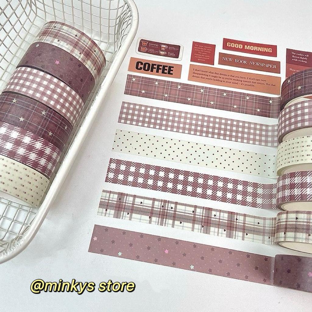 

MINKYS 6pcs/lot Kawaii Decorative Tape Set Cute Bear Washi Tape Pack School Stationery