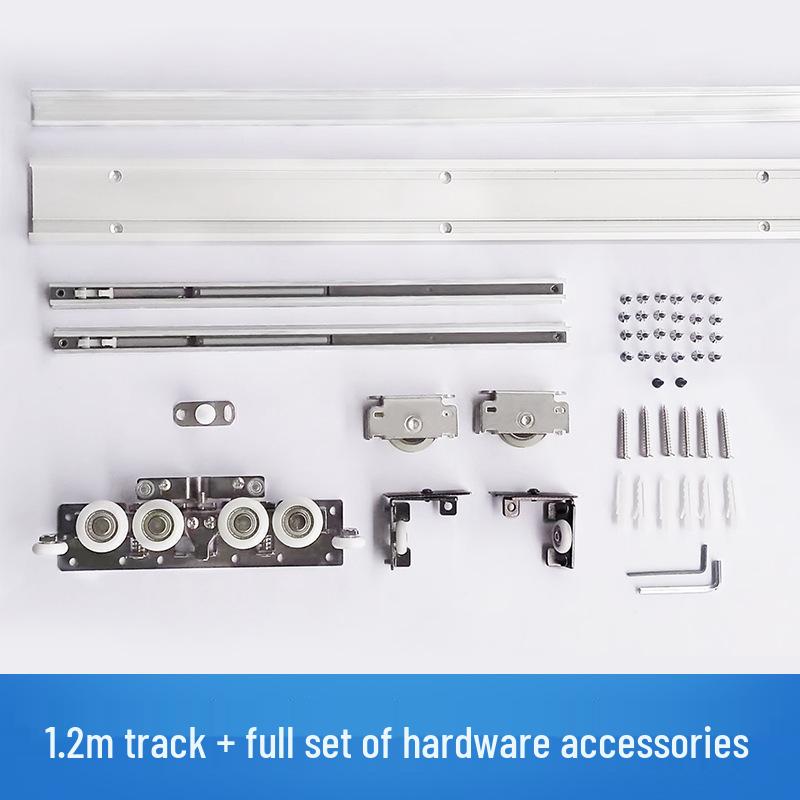 Invisible Track Two-Way Buffer Wheel Sliding Door Hardware for Glass/Wood Doors