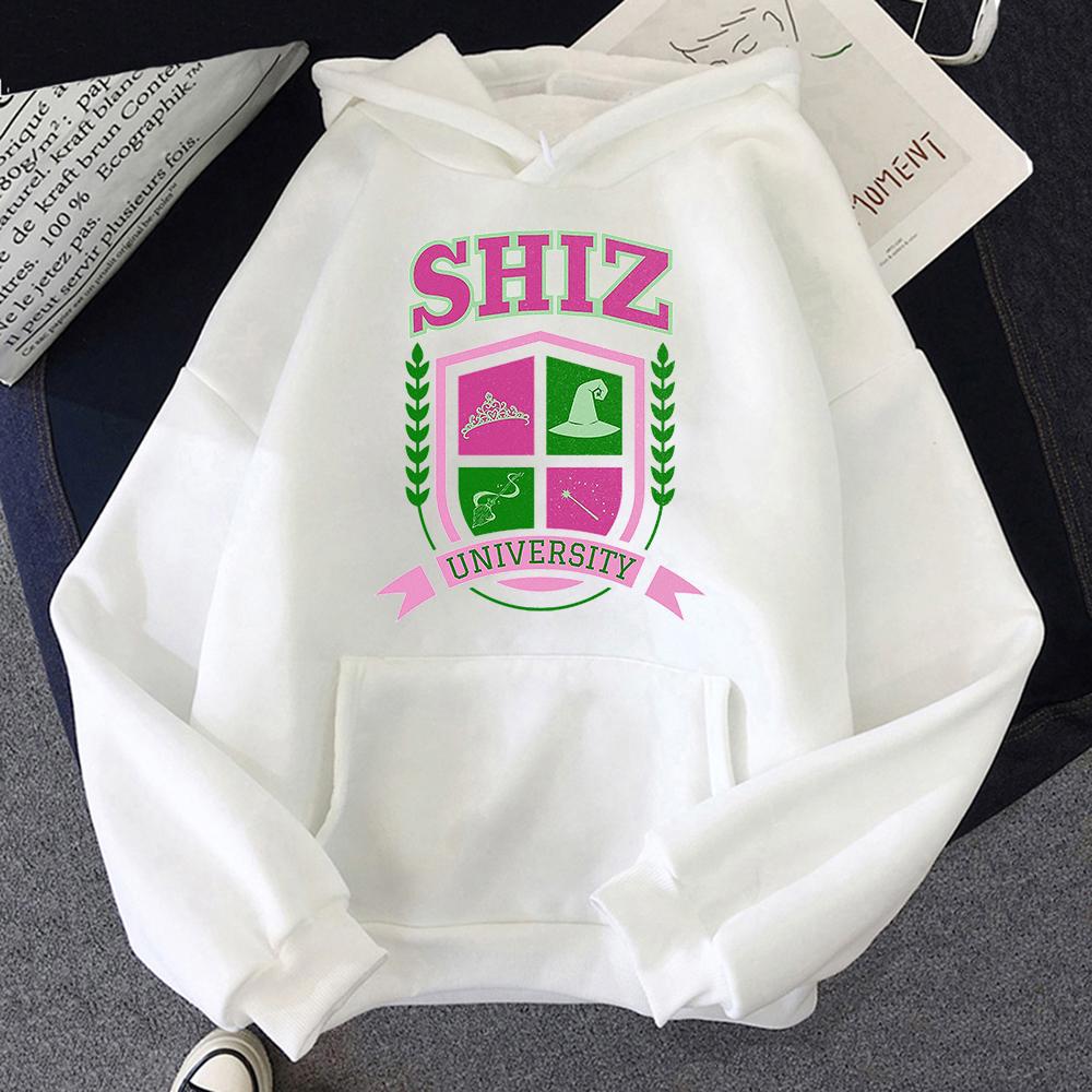 Shiz University Hoodie Fashion Women Aesthetic Graphic Movie Wicked Hoodie Unisex Vintage Elphaba Glinda Pullovers Sweatshirts