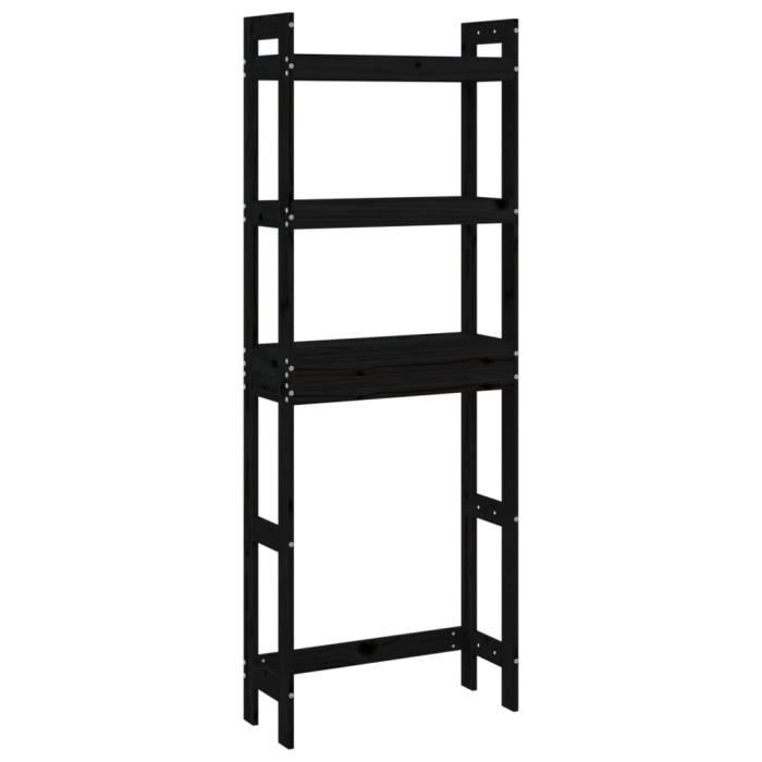 VidaXL Étagère de toilette Noir 63x26x171 cm Bois de pin massif 824662