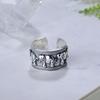 Retro Elephant Ring Wide Version Open Ethnic Style Auspicious Hidden Matte Ring Trend