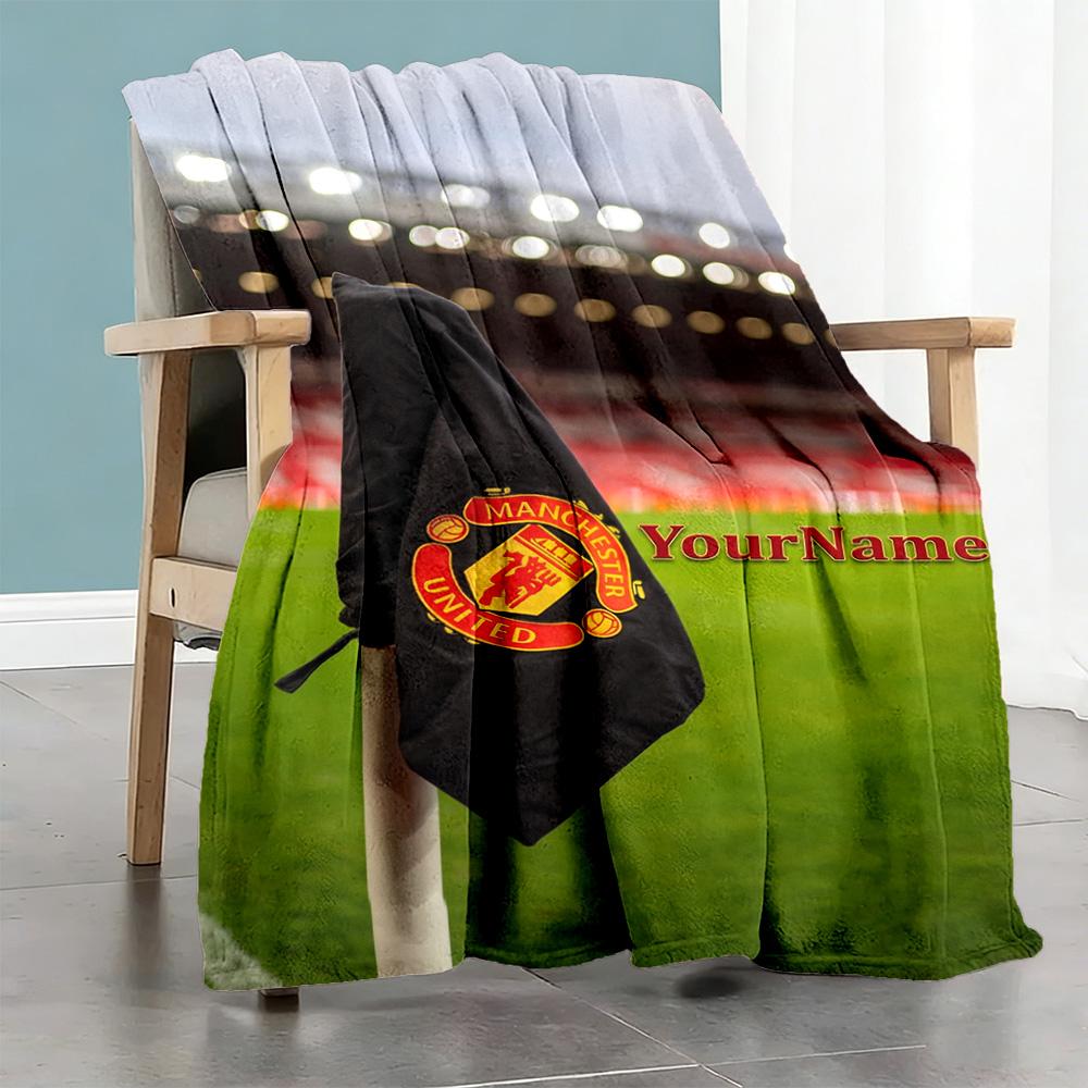 Manchester Customize Your Name Blanket Lightweight Customizable Blanket Warmthful Decor Great for Picnics Living Room Chair Bed All-Season Use
