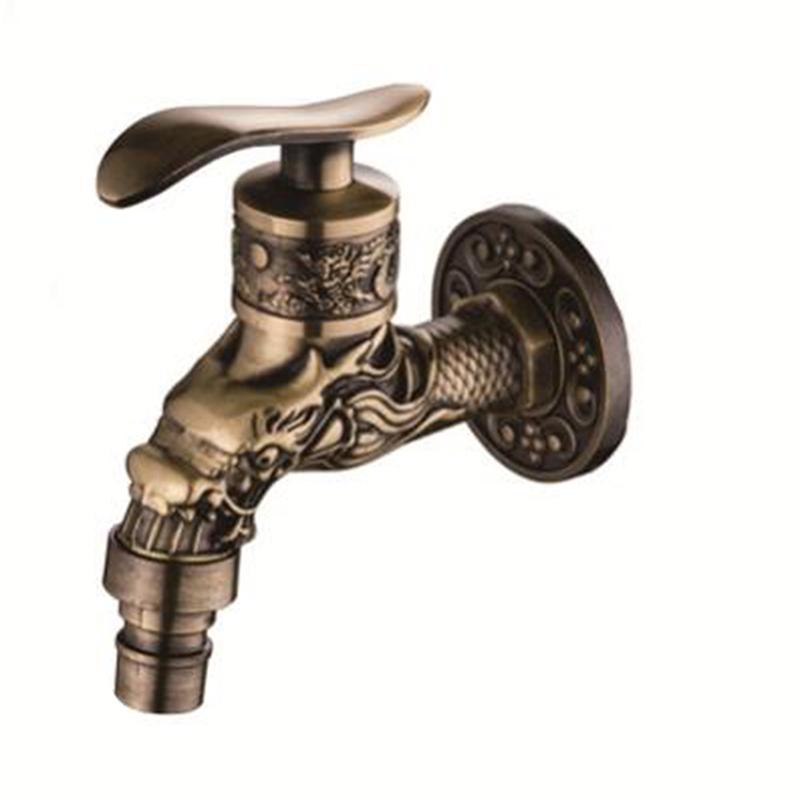 Robinet Bibcock vintage, montat pe perete pentru baie, mașină de spălat, furtun de grădină