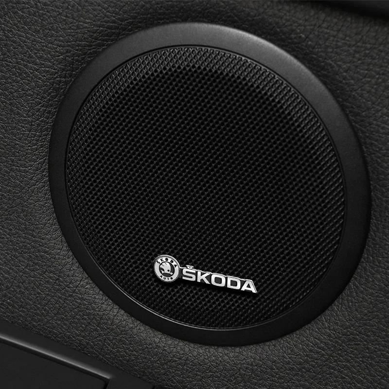 Car Audio Decorate 3D Aluminum Badge Emblem Sticker For Skoda Rapid Octavia A5 RS Kodiaq Fabia A7 2022 Accessories