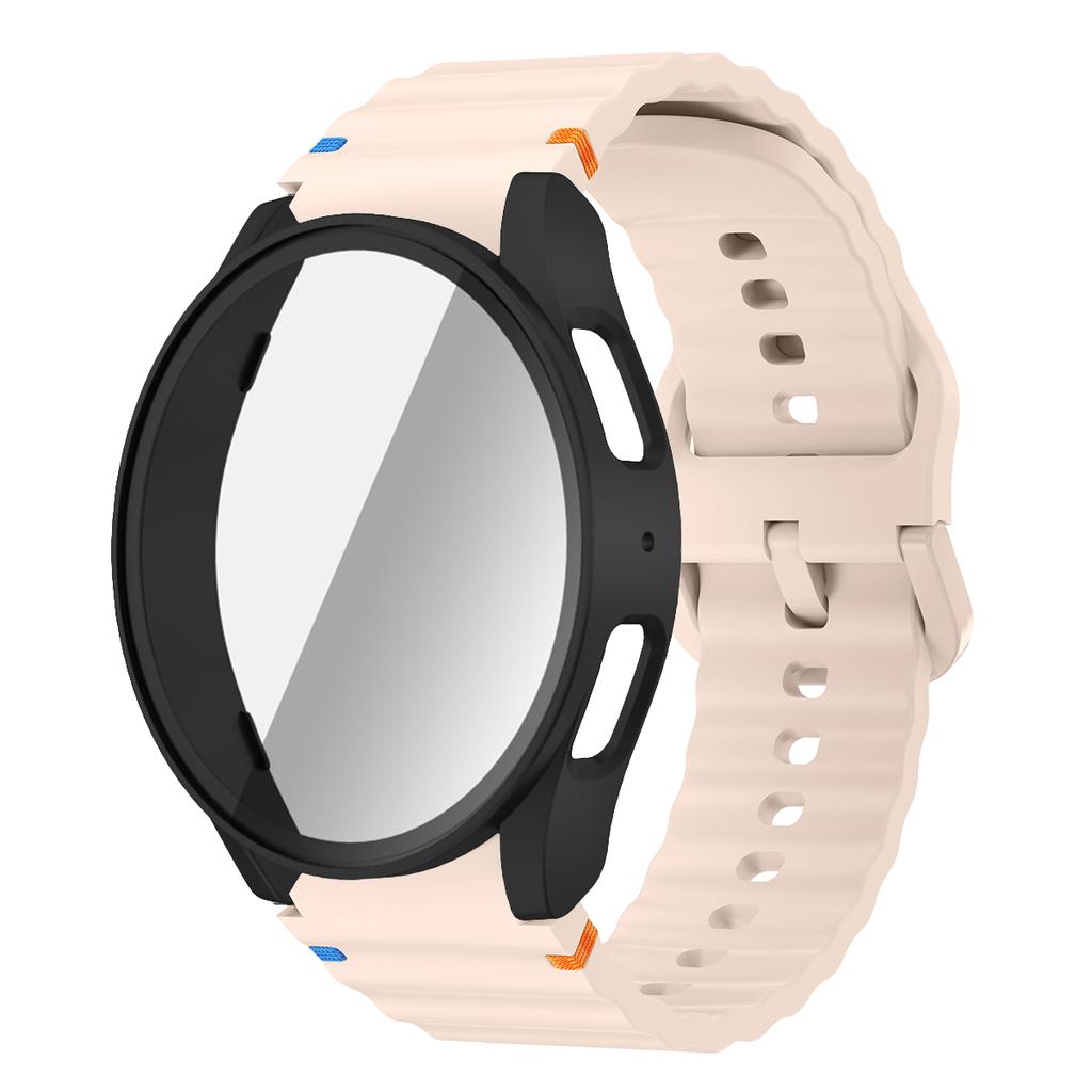 Silicone Strap for Samsung Watch 7 6 5 4 40mm 44mm 5Pro 45mm Band With Case Screen Protector Bumper cover for Wrist Accessories